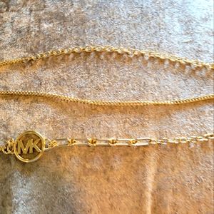Michael Kors Monogram Gold Metal Chain Clamp Belt